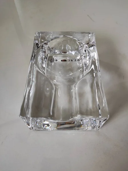 Top View Luxury Glass Ashtray Isolated Ground Glass Ashtray Background — ストック写真