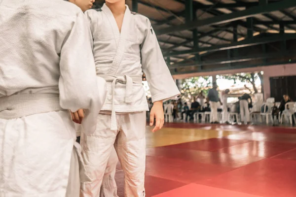 Team Jugendlicher Judokämpfer Aus Lateinamerika Einer Sporthalle Managua Nicaragua — Stockfoto