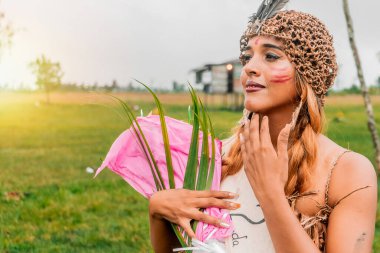 Indigenous beauty queen of the Miskito ethnic group in a Caribbean area in northern Nicaragua