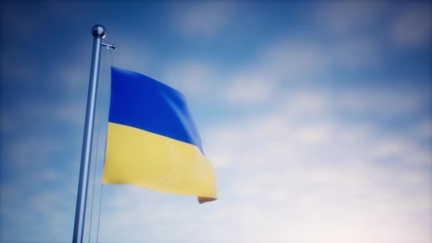 Gerçekçi Ukrayna arka plan haber ağı ve medya için bayrak sallıyor — Stok video