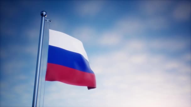 Gerçekçi Rusya arka plan haber ağı ve medya için bayrak sallıyor — Stok video