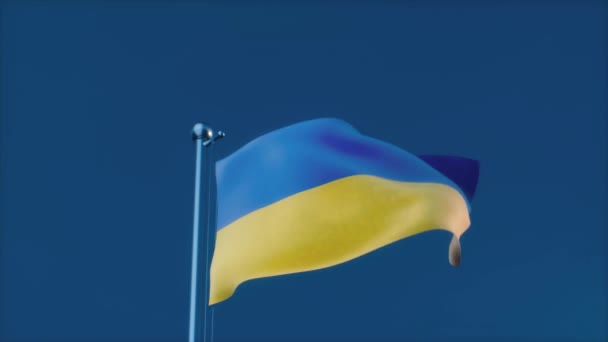 Ucraina realistica sventola bandiera per le notizie di fondo web e media — Video Stock