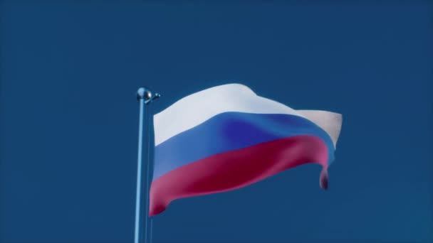 背景ニュースのウェブとメディアのための現実的なロシアの旗を振って — ストック動画