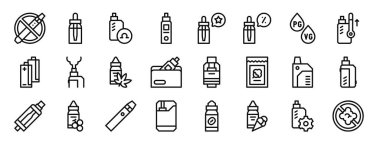 Rapor, sunum, diyagram, web tasarımı, mobil uygulama, mobil uygulama gibi 24 ana hatlı ağ buharlaştırma simgesinden oluşan duman, meyve suyu, direnç, mod, favori, yüzde, bileşen vektör simgeleri