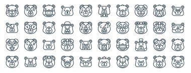 Ayı, ayı, panda, panda, panda, panda, rapor, sunum, diyagram, web tasarımı, mobil uygulama gibi 40 ana hatlı web ayısı simgesinden oluşan bir set