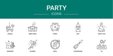 Rapor, sunum, diyagram, web tasarımı, mobil uygulama için klarnet, trombon, didgeridoo, hoparlör, metronom vektör simgeleri gibi 10 ana hatlı web müzik enstrümanı ikonu seti