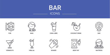 Rapor, sunum, diyagram, web tasarımı, mobil uygulama için klarnet, trombon, didgeridoo, hoparlör, metronom vektör simgeleri gibi 10 ana hatlı web müzik enstrümanı ikonu seti