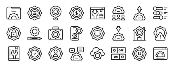 Ensemble Icônes Configuration Web Paramètres Tels Que Dossier Emplacement Tings — Image vectorielle