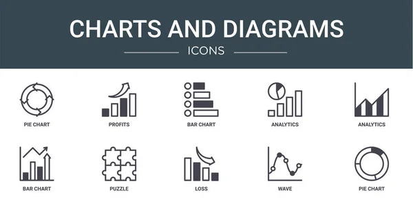 Zestaw Szkiców Wykresów Wykresów Internetowych Takich Jak Wykres Kołowy Zyski — Wektor stockowy