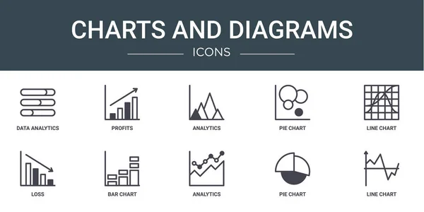 Conjunto Esquemas Gráficos Web Diagramas Iconos Tales Como Análisis Datos — Archivo Imágenes Vectoriales