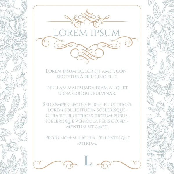 Vorlage Für Grußkarten Einladungen Menüs Grafikdesign Seite Hochzeitseinladung Handzeichnung Tusche — Stockvektor