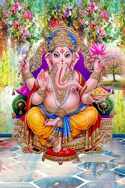 Індійський Бог Малює Полотно — стокове фото