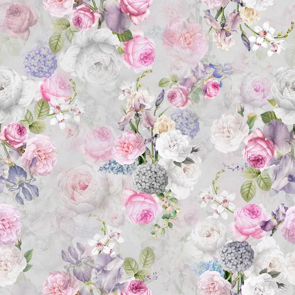 Seamless Floral Flower Design Digital Print — Stock Photo, Image