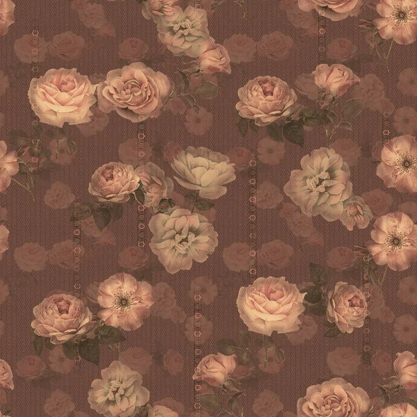 Απρόσκοπτη Floral Σχέδιο Λουλουδιών Για Ψηφιακή Εκτύπωση — Φωτογραφία Αρχείου
