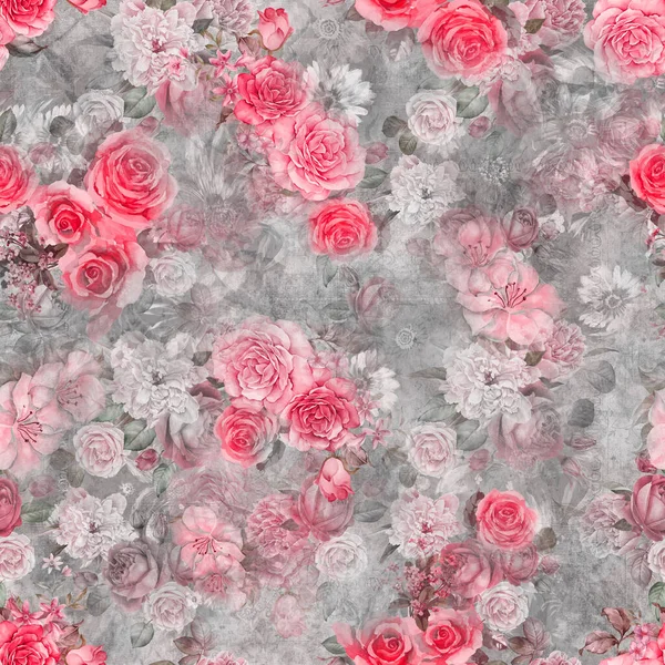 デジタルプリント用のシームレスな花のデザイン — ストック写真
