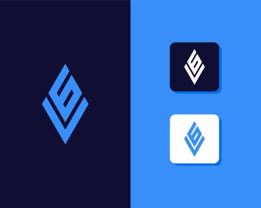 G V harfi logo tasarımı. yaratıcı minimal monokrom sembolü. Evrensel zarif vektör amblemi. Birinci sınıf iş logosu. Şirket kimliği için grafiksel alfabe sembolü