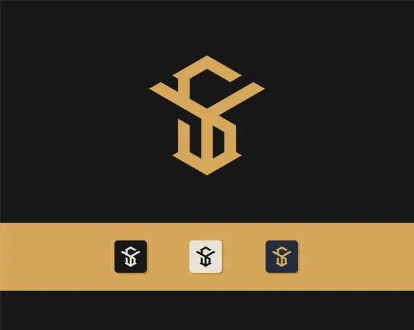 Lettera Logo Design Simbolo Monografico Monocromatico Minimale Creativo Emblema Vettoriale — Vettoriale Stock