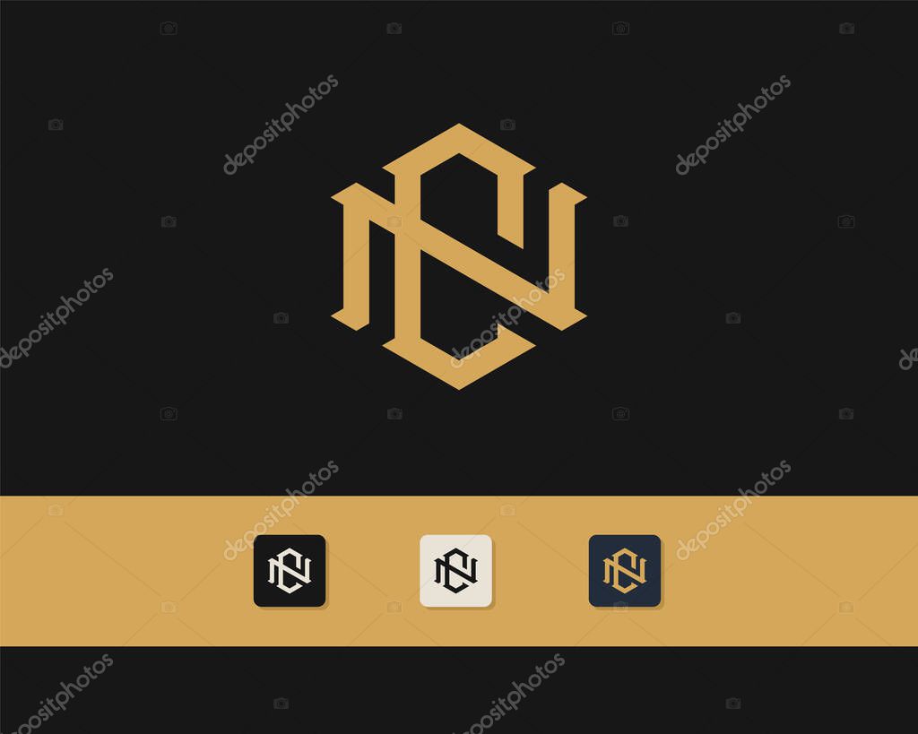 Letter N C logo design. creative minimal monochrome monogram symbol. Universal elegant vector emblem. Premium business logotype. Graphic alphabet symbol for corporate identity