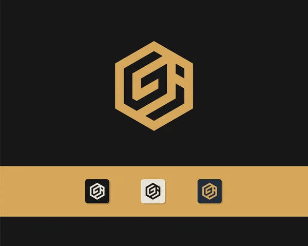 Carta Design Logotipo Símbolo Monocromático Mínimo Criativo Monograma Universal Emblema — Vetor de Stock