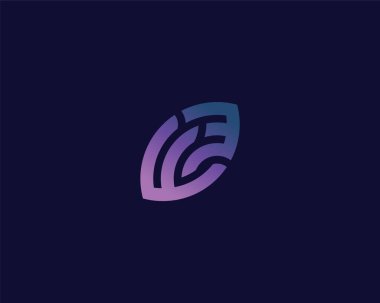 F E harfi logo tasarımı. yaratıcı minimal monokrom sembolü. Evrensel zarif vektör amblemi. Birinci sınıf iş logosu. Şirket kimliği için grafiksel alfabe sembolü