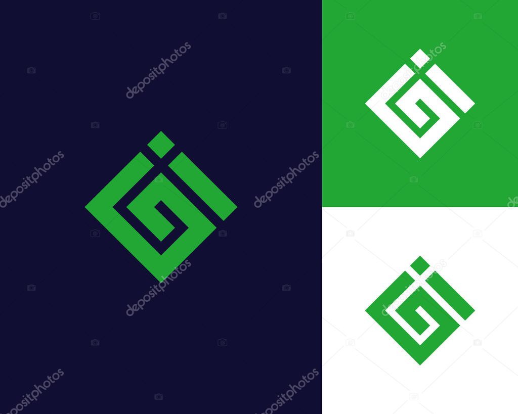 Letter G I logo design. creative minimal monochrome monogram symbol. Universal elegant vector emblem. Premium business logotype. Graphic alphabet symbol for corporate identity