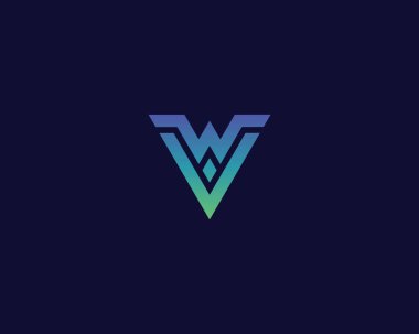 W harfi logo tasarımı. yaratıcı minimal monokrom sembolü. Evrensel zarif vektör amblemi. Birinci sınıf iş logosu. Şirket kimliği için grafiksel alfabe sembolü