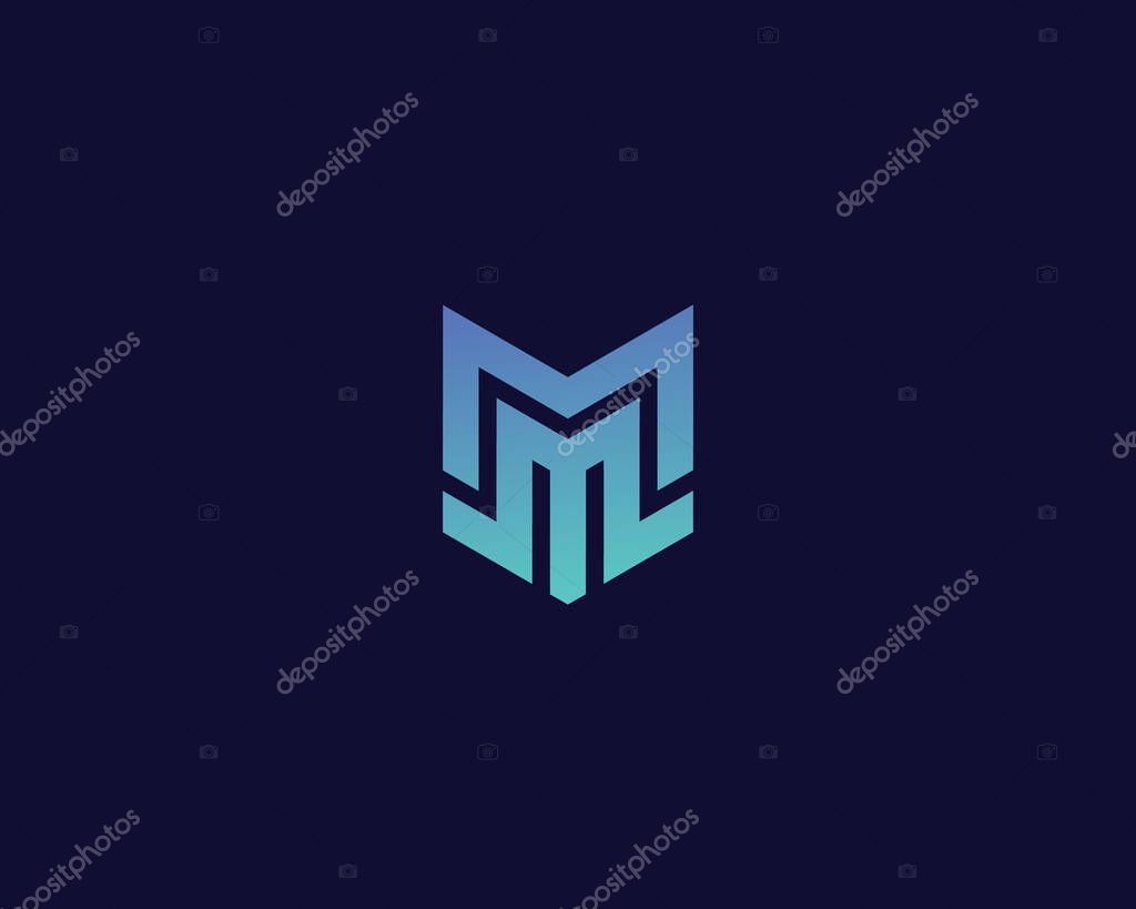 Letter M M logo design. creative minimal monochrome monogram symbol. Universal elegant vector emblem. Premium business logotype. Graphic alphabet symbol for corporate identity