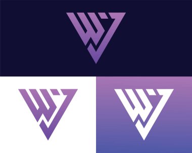W harfi J logosu tasarımı. yaratıcı minimal monokrom sembolü. Evrensel zarif vektör amblemi. Birinci sınıf iş logosu. Şirket kimliği için grafiksel alfabe sembolü