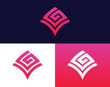 G V harfi logo tasarımı. yaratıcı minimal monokrom sembolü. Evrensel zarif vektör amblemi. Birinci sınıf iş logosu. Şirket kimliği için grafiksel alfabe sembolü