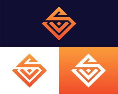 S V harfi logo tasarımı. yaratıcı minimal monokrom sembolü. Evrensel zarif vektör amblemi. Birinci sınıf iş logosu. Şirket kimliği için grafiksel alfabe sembolü