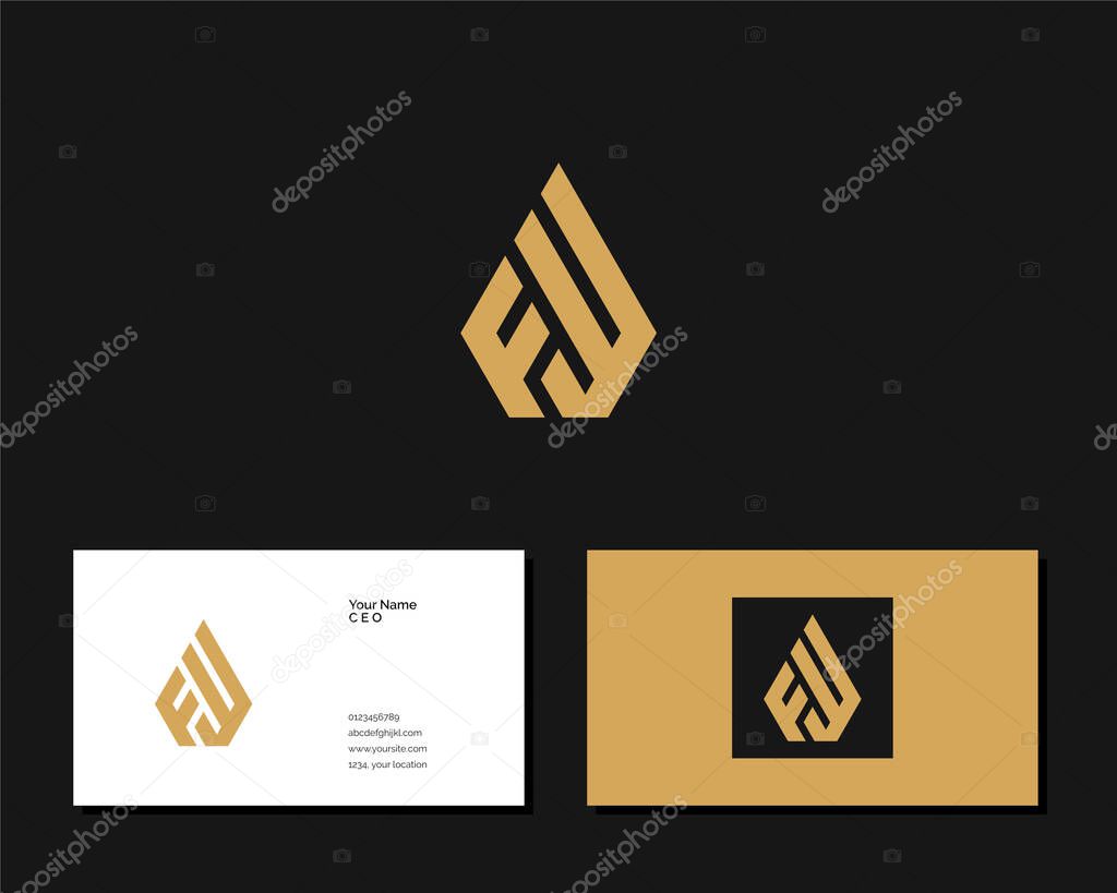 Letter F W logo design. creative minimal monochrome monogram symbol. Universal elegant vector emblem. Premium business logotype. Graphic alphabet symbol for corporate identity