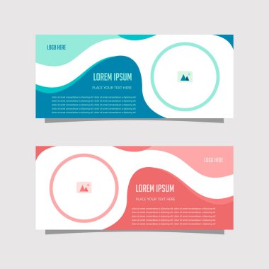 Vektör Tasarım Sancak Arkaplanı İki Renk, mavi ve pembe