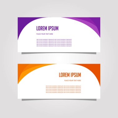 Vektör Tasarım Sancak Arkaplanı İki Renkli, mor ve turuncu