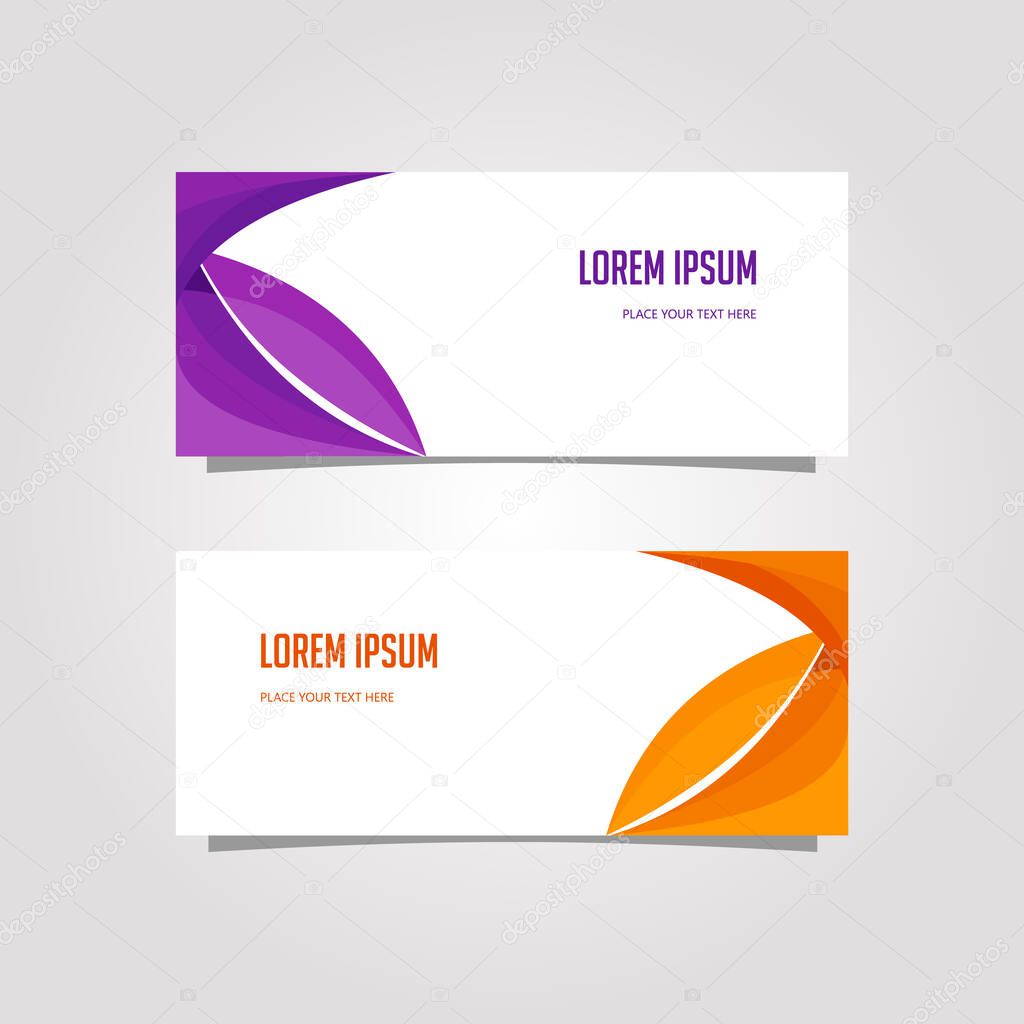 Vector Design Banner Background In Two Colors, purple and orange