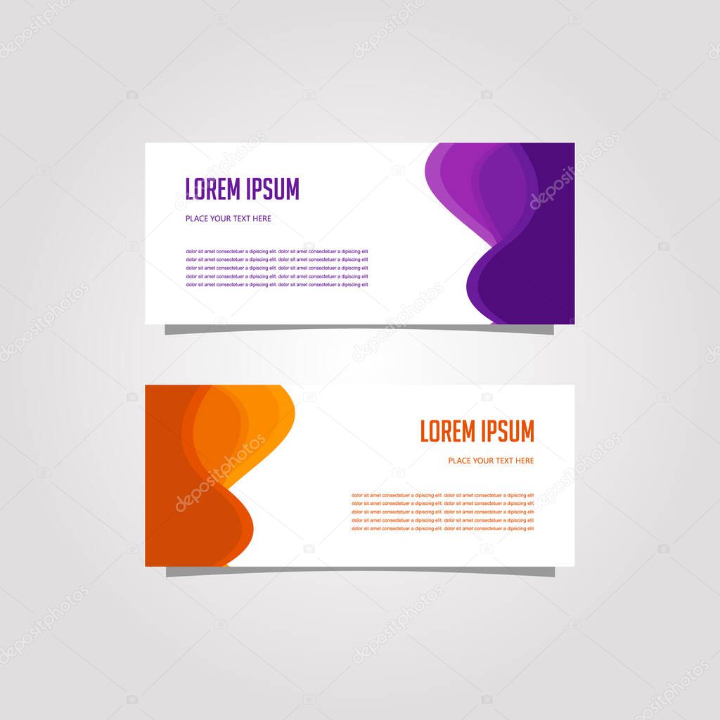 Vector Design Banner Background In Two Colors, purple and orange