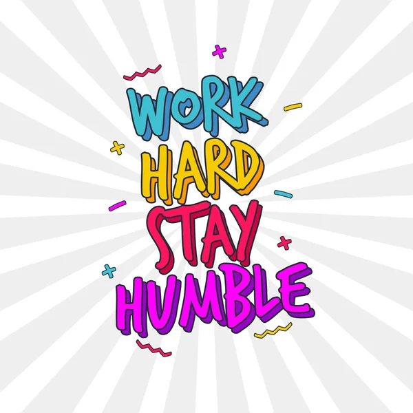 Work Hard Stay Humble Quote Quotes Design Lettering Poster Inspirational — Vettoriale Stock