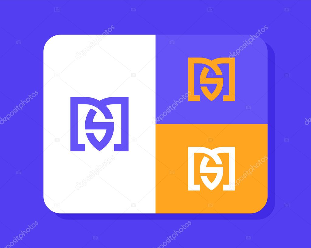 Letter M S logo design. creative minimal monochrome monogram symbol. Universal elegant vector emblem. Premium business logotype. Graphic alphabet symbol for corporate identity