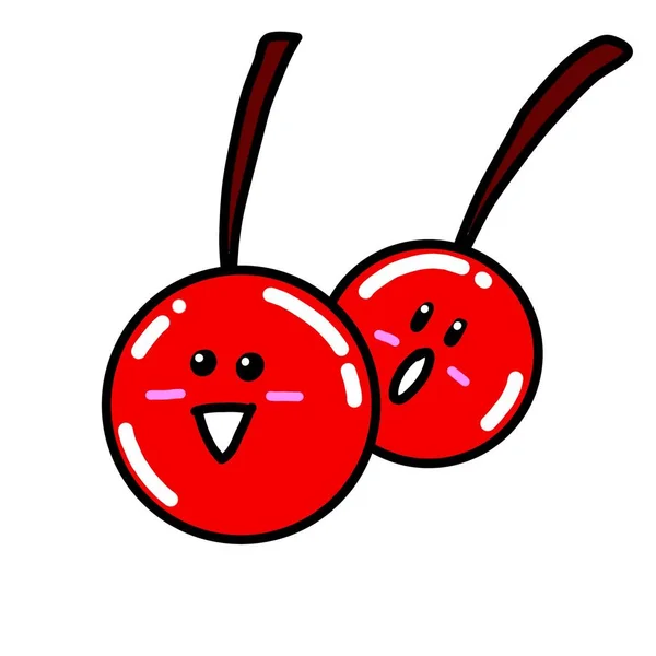 Tasarım Vektörü Şirin Kiraz Yapıştırıcısı