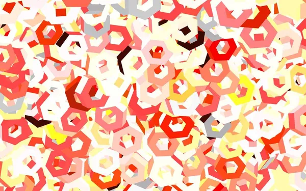 Light Orange Vector Background Set Hexagons Design Abstract Style Hexagons — Stock Vector