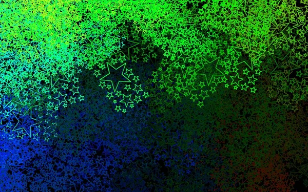 Fundo Vetor Multicolor Escuro Com Estrelas Pequenas Grandes Ilustração Abstrata — Vetor de Stock