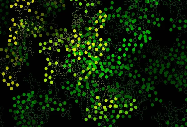 Tmavě Zelená Žlutá Vektorová Šablona Umělou Inteligencí Zářící Barevná Ilustrace — Stockový vektor