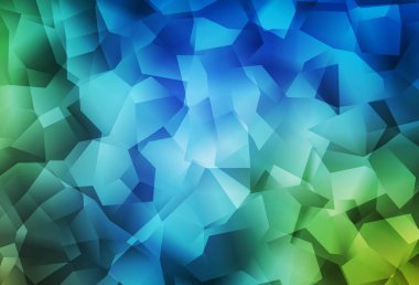 Açık mavi, yeşil vektör çokgen arkaplan. Çokgen soyut çizim ve gradyan. Broşürünüz için yepyeni bir tasarım..