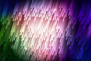 Koyu yeşil, renkli çizgileri olan kırmızı vektör dokusu. Renkli çubuklarla, soyut çizimler. Reklamlar, posterler, afişler için desen.