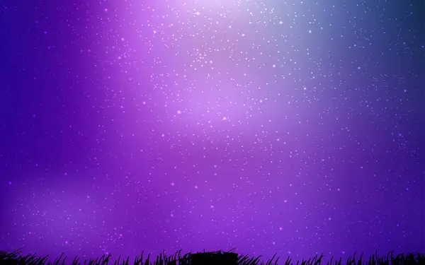 Hellviolett Rosa Vektorhintergrund Mit Galaxiensternen Leuchtende Farbige Illustration Mit Hellen — Stockvektor