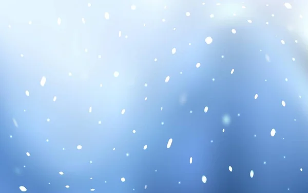 Hellblaues Vektorlayout Mit Hellen Schneeflocken Dekorative Leuchtende Illustration Mit Schnee — Stockvektor