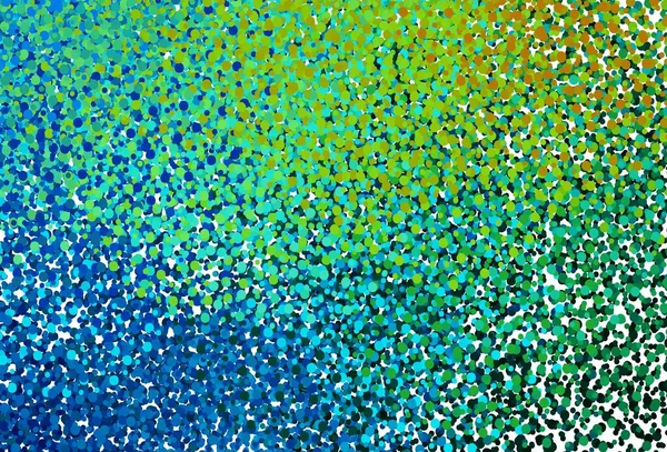 Açık mavi, benekli yeşil vektör arkaplan. Doğa tarzında bulanık halkaları olan güzel renkli çizimler. Reklamlar, broşürler için desen.