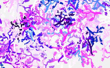 Açık pembe vektör deseni yapraklarla, dallarla karalıyor. Yaprakları ve dalları olan zarif, parlak bir illüstrasyon. Cep telefonlarının geçmişleri için şablon.