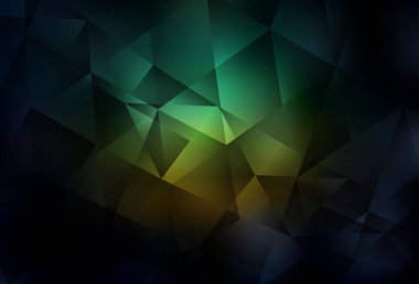 Koyu mavi, yeşil vektör mozaik şablon. Yarım ton şeklinde, üçgenli yaratıcı illüstrasyon. Pankartın için tamamen yeni bir şablon.