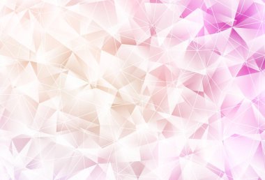 Açık Pembe, sarı vektör arkaplan çizgileri, üçgenler. Soyut arkaplanda renkli eğimli üçgenler. Broşürler, broşürler için desen