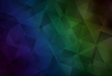 Koyu mavi, yeşil vektör üçgen mozaik doku. Çokgen tarzda tamamen yeni bir renk çizimi. Pankartın için tamamen yeni bir şablon.